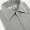 View 2 of product The Grey Westminster Shirt by Turnbull & Asser features a classic collar and white buttons, expertly crafted in Britain. This long-sleeve button-up is shown against a plain white background.