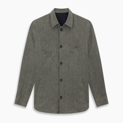 Olive Linen Holland Shacket Image 5