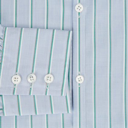 Blue and Green Multi-Stripe Westminster Shirt Image 3