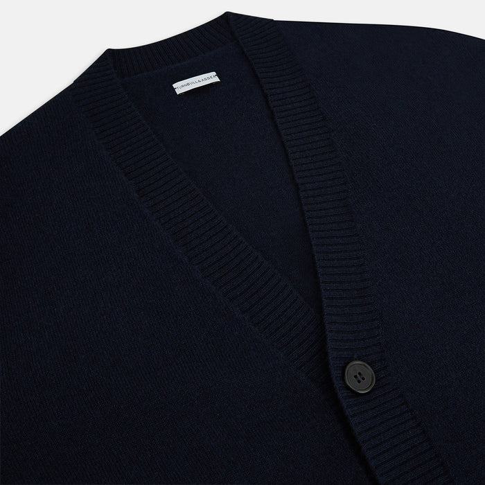 Navy V-Neck Cashmere Cardigan Image 1