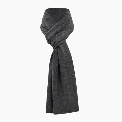 Plain Graphite Cashmere Knitted Scarf Image 3