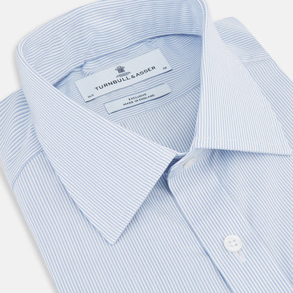 Sky Blue Hairline Multi Stripe Mayfair Shirt Image 1
