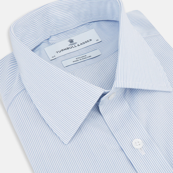 Sky Blue Ripple Double Pinstripe Mayfair Shirt Image 1