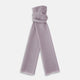 The Lilac Cashmere Scarf by Turnbull & Asser features a soft texture and unfinished, slightly frayed edges—an elegant accessory for any formal wardrobe.