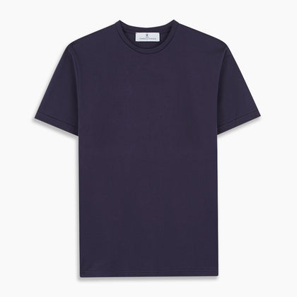 Navy Davey Cotton T-Shirt Image 4