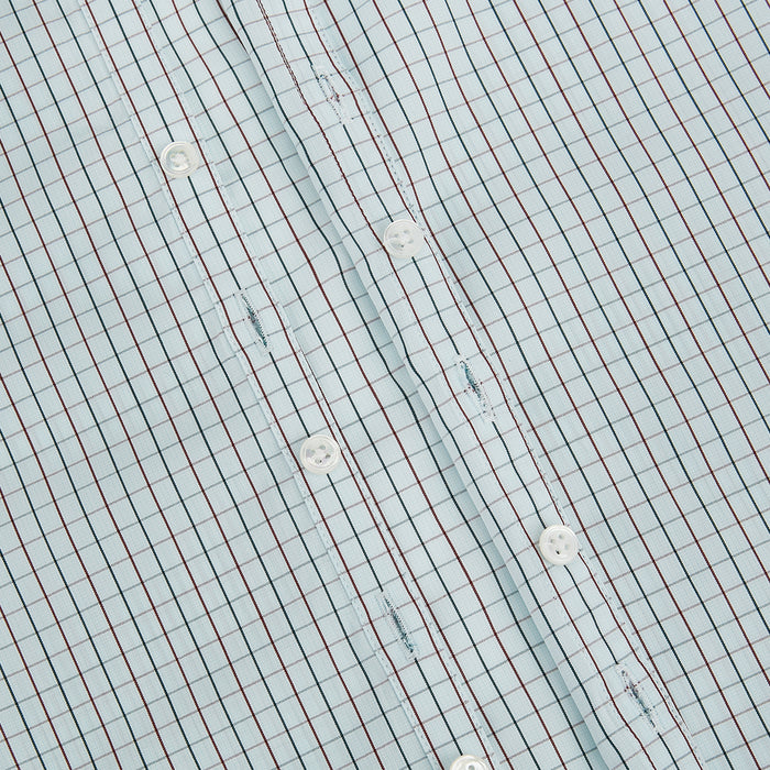 Forest Melange and Red Overlay Grid Check Westminster Shirt Image 6