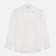 The White Cotton Weekend Fit Langston Shirt by Turnbull & Asser, with a Derby collar, long sleeves, and two button-flap chest pockets, is shown laid flat on a white background.