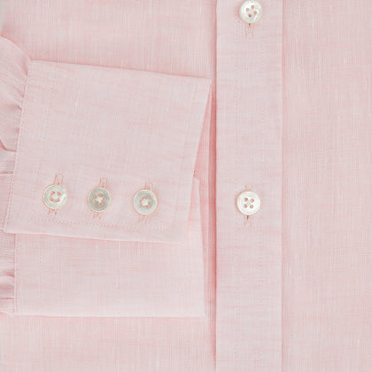 Pale Pink Linen Mayfair Shirt Image 3