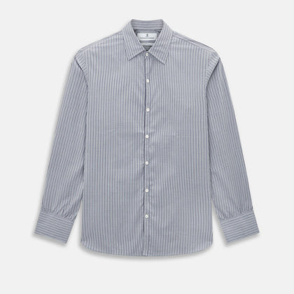 Grey Ticking Stripe Westminster Shirt