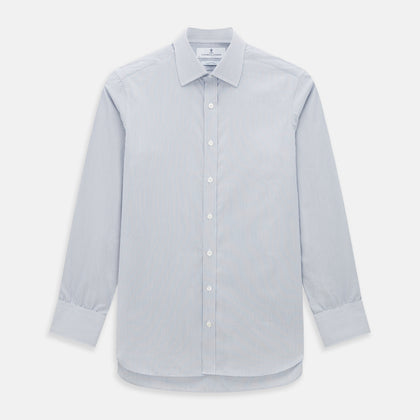 Blue and Brown Ticking Stripe Mayfair Shirt