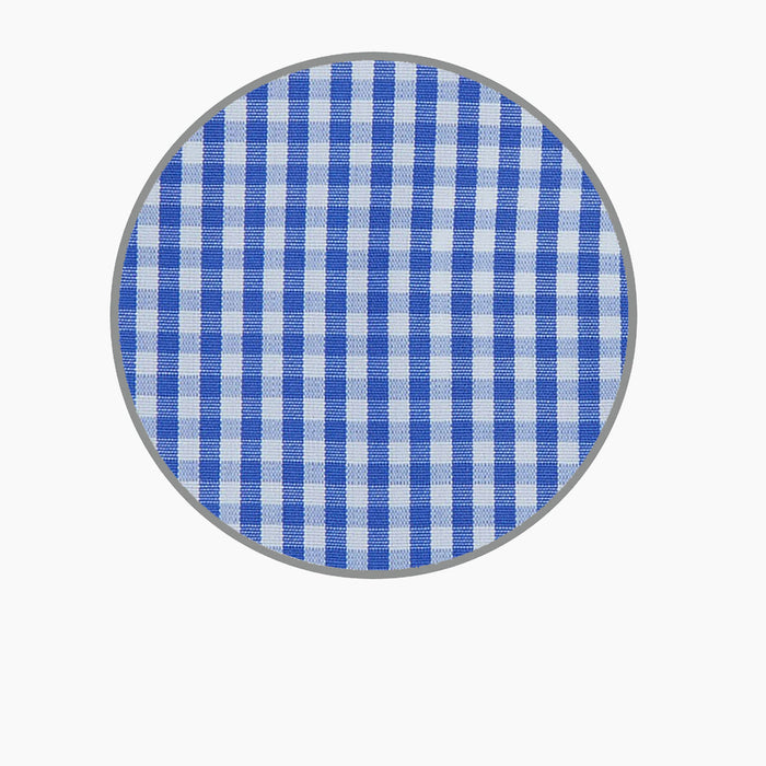 Mid Blue Gingham Check Cotton Fabric Image 2