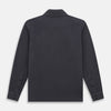View 3 of product The Charcoal Rugby Polo Shirt by Turnbull & Asser is a pure cotton, long-sleeve polo in charcoal grey, featuring a collared open V-neck with no buttons, displayed flat on a white background.
