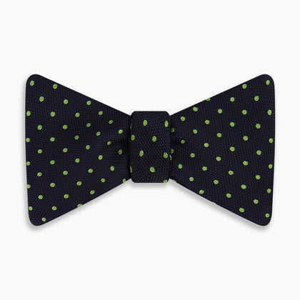 Lime Green and Navy Micro Dot Silk Bow Tie Image 3