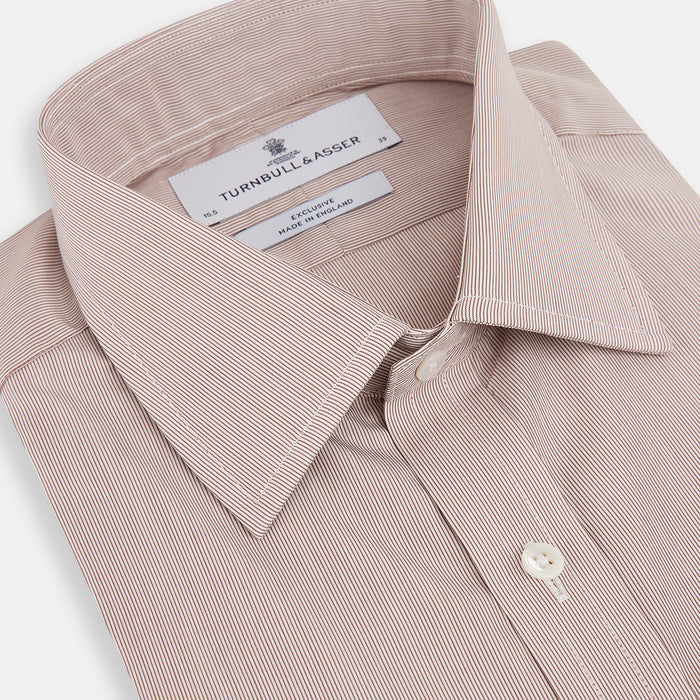 Burgundy Hairline Stripe Mayfair Shirt Image 1