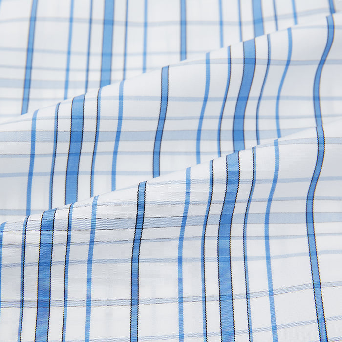 Blue Plaid Check Mayfair Shirt Image 5