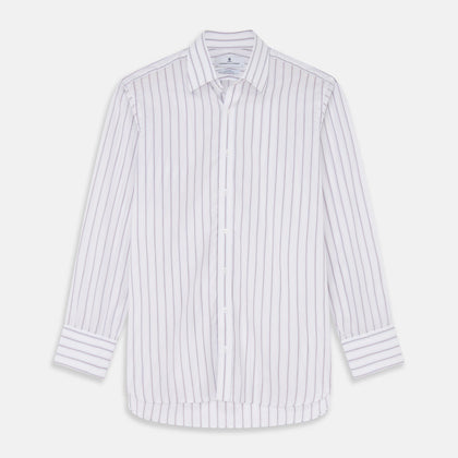 Red and Blue Multi Stripe Cotton Fabric Image 1