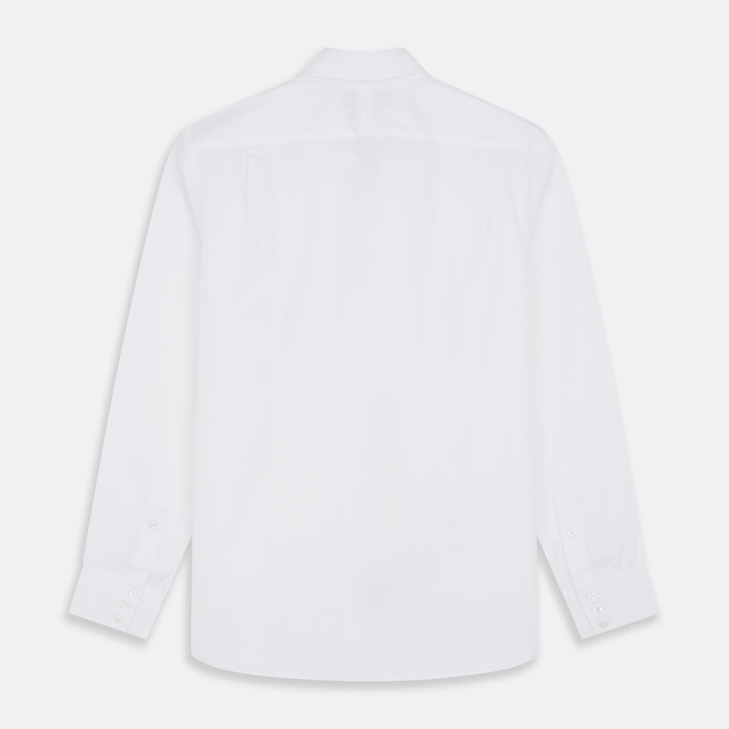 View 3 of product The Turnbull & Asser White Herringbone Tailored Fit Shirt with a Kent collar is displayed on a white background.