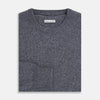 View 4 of product The Turnbull & Asser Melange Grey Crew Neck Cashmere Jumper, a smart-casual long-sleeve sweater, is shown on a white background.