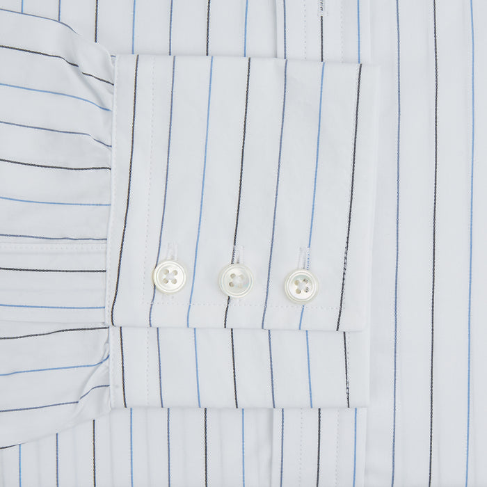 Blue Wide Pinstripe Mayfair Shirt Image 3