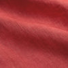 View 6 of product The Turnbull & Asser Plain Red Linen Weekend Fit Shirt with Stand Collar features long sleeves, a button-up front, and two buttoned-flap chest pockets. It is shown neatly laid flat on a plain light background.