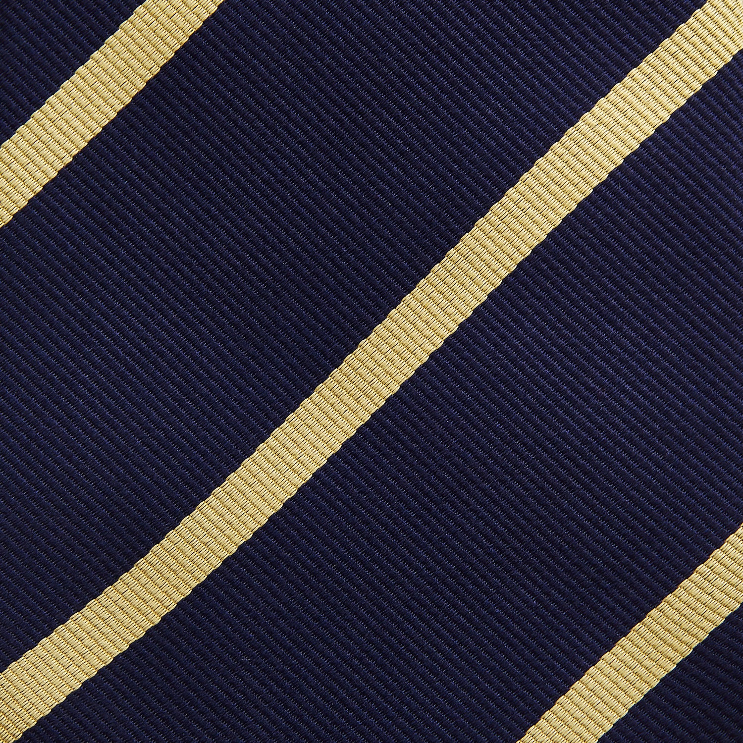 View 3 of product The Turnbull & Asser BLAZER STRIPE NAVY LEO TIE features classic navy with diagonal yellow stripes—an essential accessory to elevate any smart outfit.
