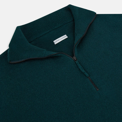 Hunter Green Half-Zip Cashmere Jumper Image 1