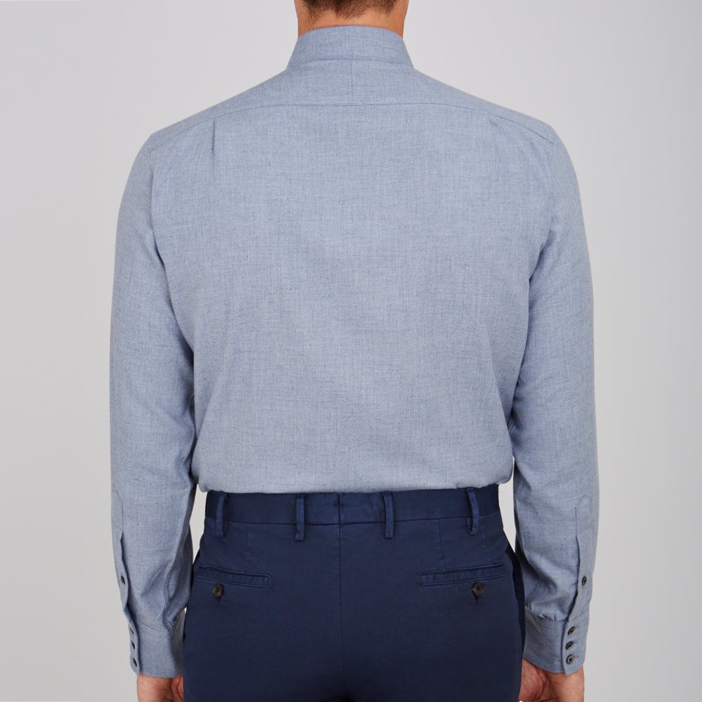 Grey Cashmere Blend Classic Shirt with T & A Collar