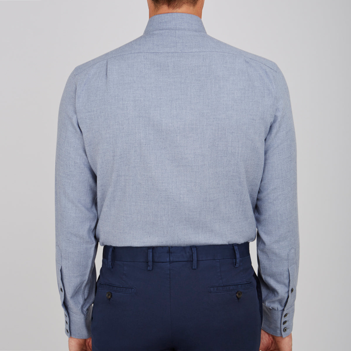 View 3 of product Grey Cashmere Blend Classic Shirt with T & A Collar