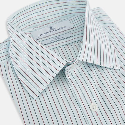 Green and Burgundy Pinstripe Mayfair Shirt Image 1