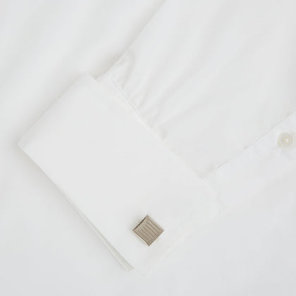 Silver Striped Square Cufflinks Image 2