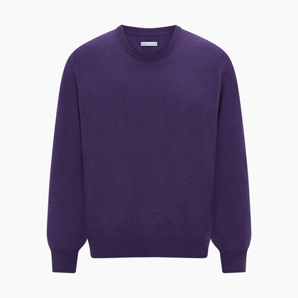 Purple Cashmere Round Neck Jumper Image 4