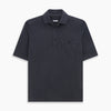 View 1 of product The Turnbull & Asser Charcoal Polo Shirt is a short-sleeve, soft cotton jersey top with a collar, three-button placket, and a left chest pocket, shown on a plain white background.