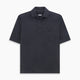The Turnbull & Asser Charcoal Polo Shirt is a short-sleeve, soft cotton jersey top with a collar, three-button placket, and a left chest pocket, shown on a plain white background.