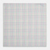 View 1 of product The Turnbull & Asser Green Multi Double Grid Check Hand-Rolled Handkerchief features a white base with thin blue, pink, and green lines forming small squares, finished with elegant hand-rolled edges.