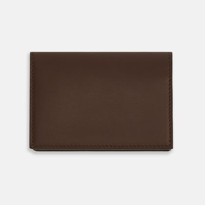 Dark Brown Leather Bi-Fold Card Holder Image 2