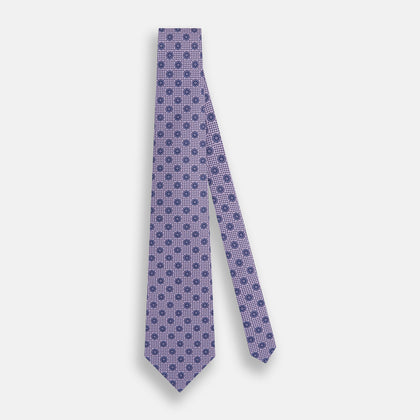 Lilac Medallion Silk Tie Image 1