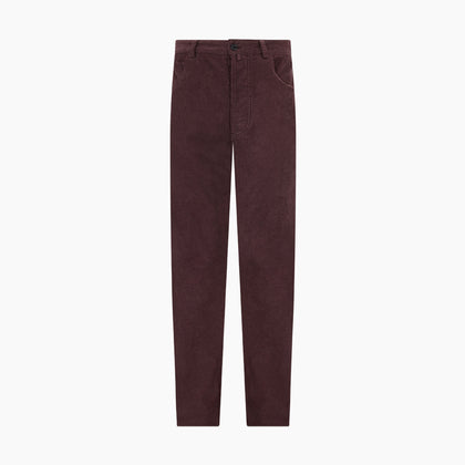 Burgundy Corduroy Charles Trousers Image 6