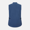 View 3 of product The Azzurro Double-Breasted Quilted Gilet by Turnbull & Asser is a sleeveless blue piece with black buttons, two zippered pockets, and a chest pocket—ideal for layered looks against a plain white background.