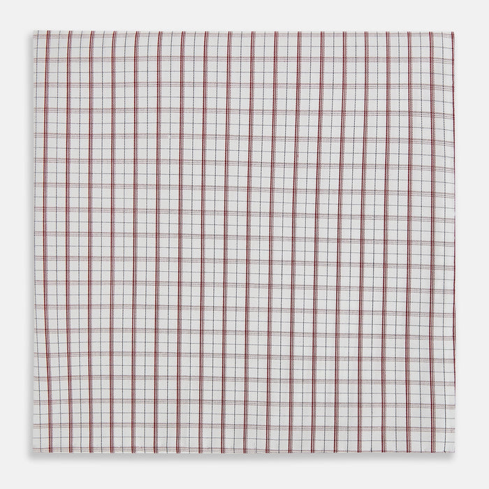 Red Tattersall Check Hand-Rolled Handkerchief Image 2