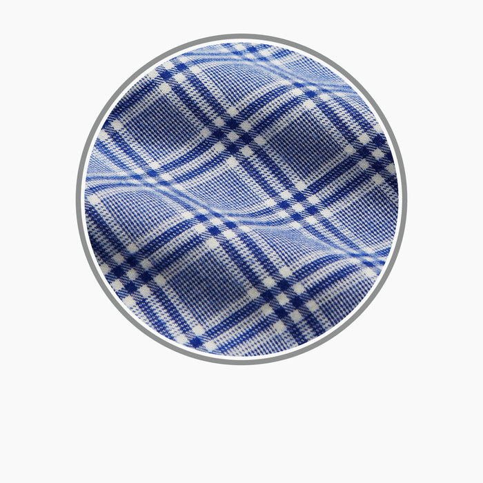 Blue Check Cotton Fabric Image 2