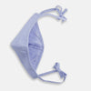 View 3 of product The Turnbull & Asser Plain Pale Blue Commuter Mask with 3 Viroformula™ filters features adjustable ear loops and side ties—ideal for daily use, shown against a white background.