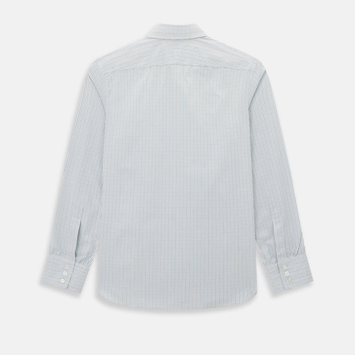 Pale Blue and Navy Grid Check Westminster Shirt Image 2