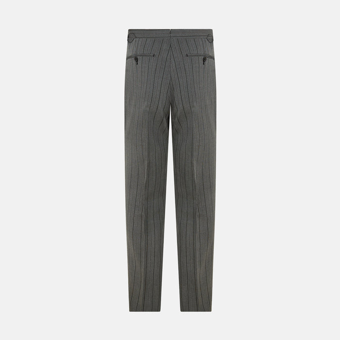 Grey Multi Pinstripe Morning Dress Trousers Image 2