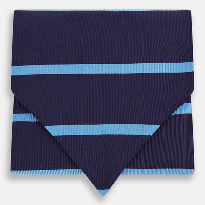 Azzurro Stripe and Navy Silk Cravat