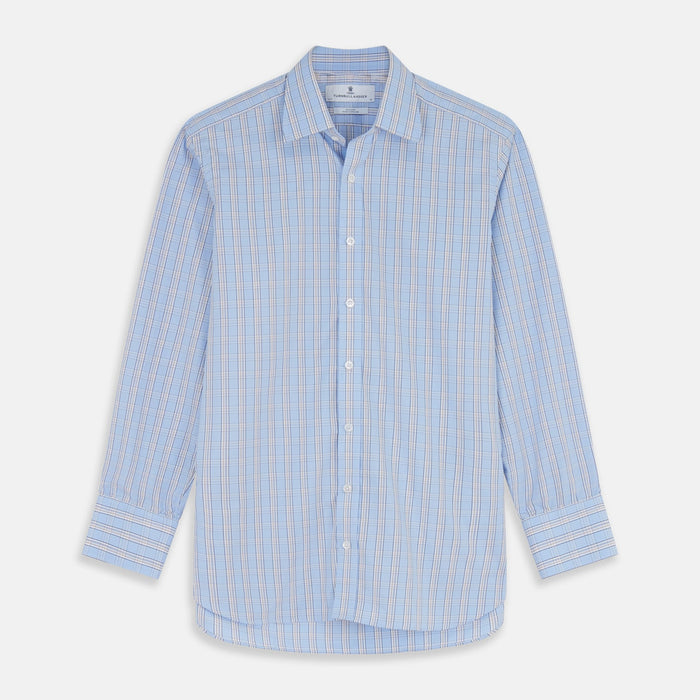 Pale Blue Multi-check Cotton Fabric Image 1