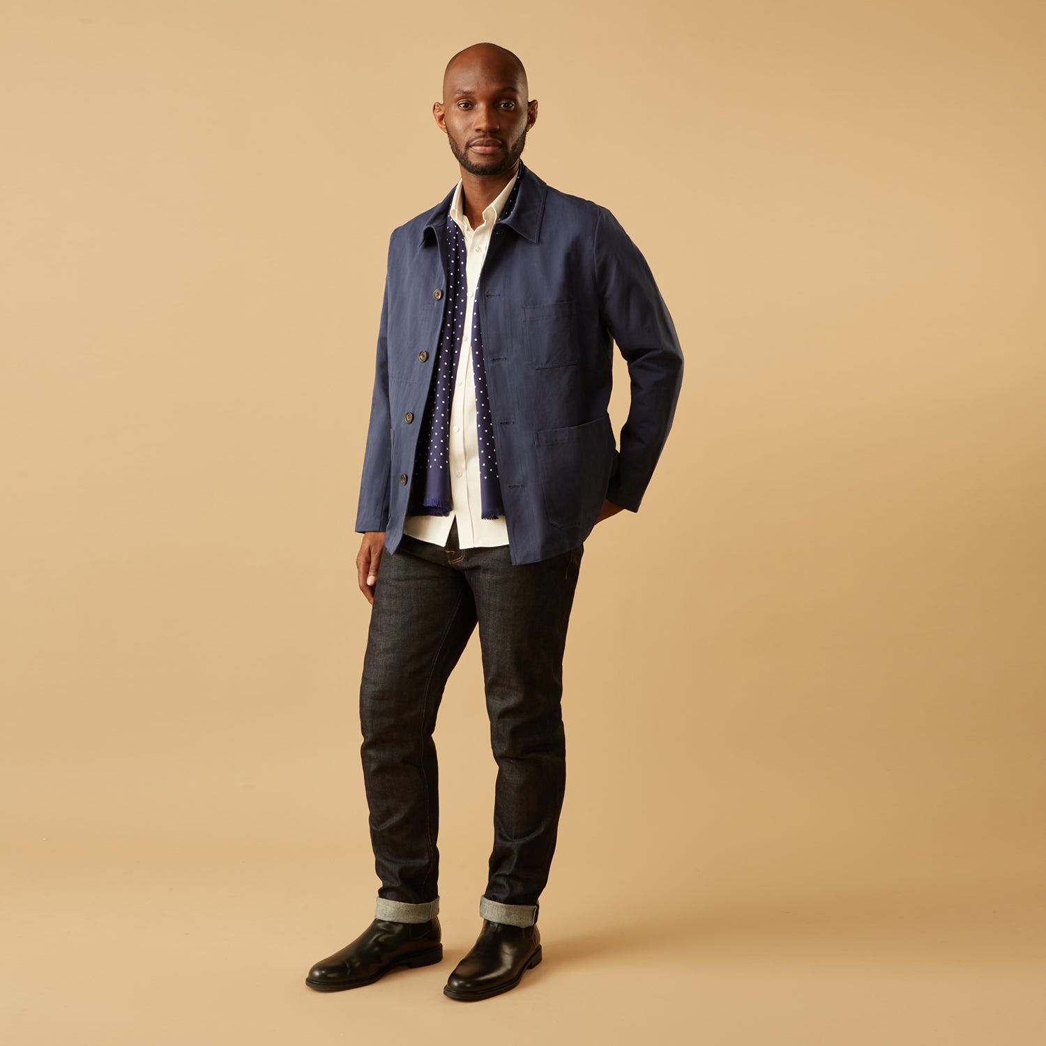 View 6 of product The Turnbull & Asser Cream Weekend Fit Hayne Shirt features a Dorset collar and 1-button cuffs, displayed long-sleeved and laid flat on a white background.