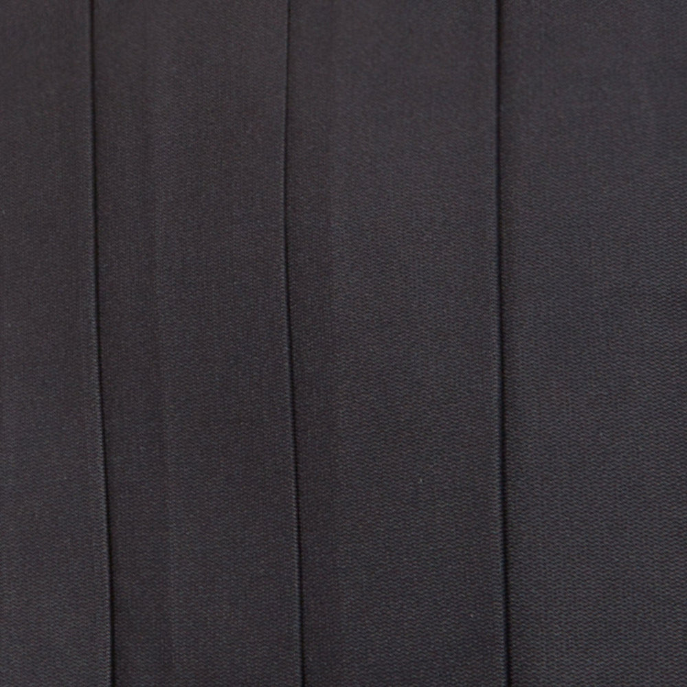 The Turnbull & Asser Black Barathea Cummerbund features four horizontal grooves and a rectangular shape, shown against a plain white background.