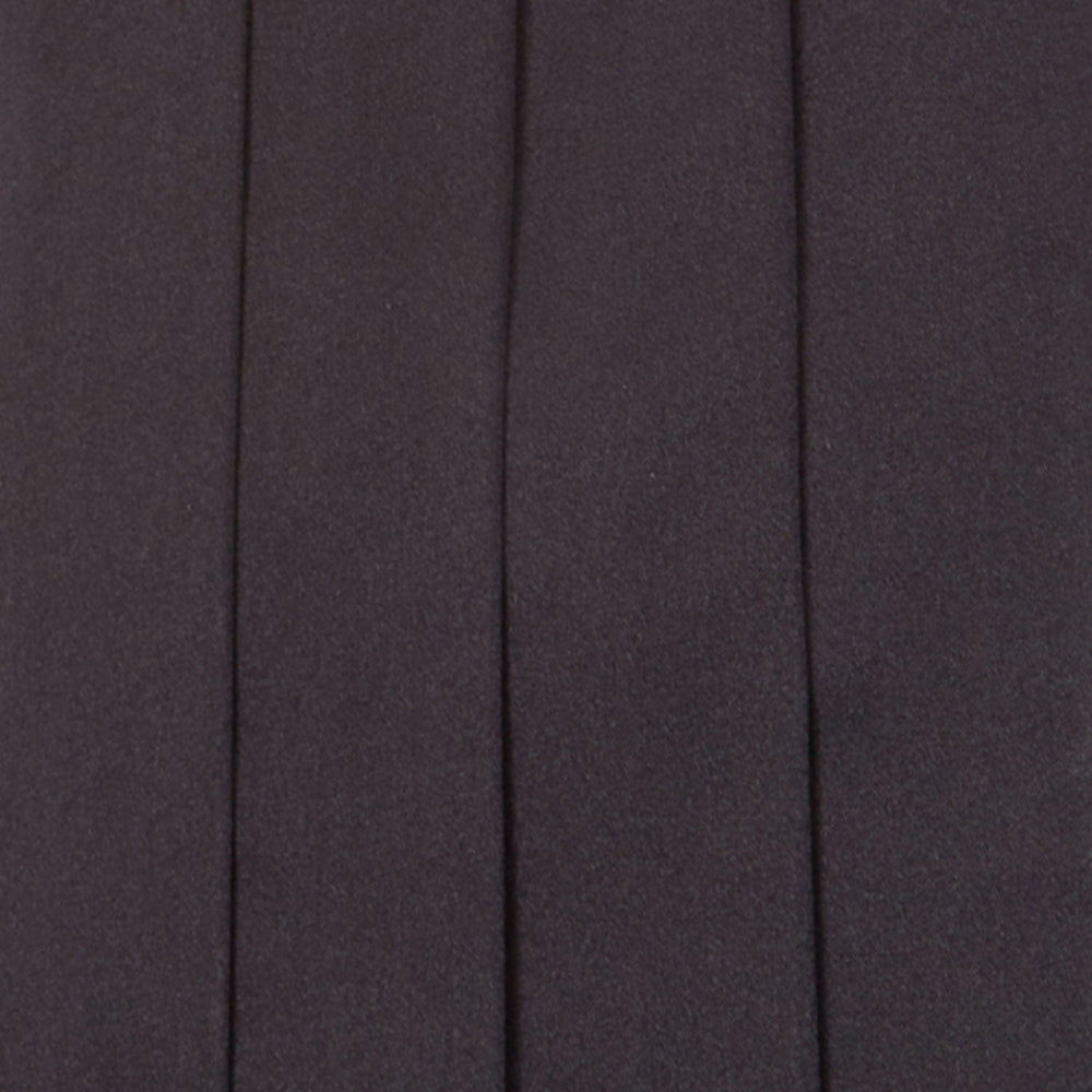 A Turnbull & Asser Black Satin Cummerbund with horizontal pleats is displayed flat against a white background.