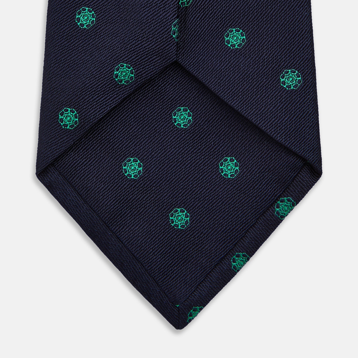 View 4 of product The Green flower and navy silk tie by Turnbull & Asser is perfect for adding a touch of color to any classic wardrobe.