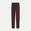 View 1 of product The Turnbull & Asser Burgundy Corduroy Charles Trousers are straight-leg stretch cotton pants in dark burgundy, featuring side and back pockets, shown against a plain white background.